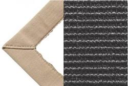 Sisal sort 009 tæppe med kantbånd i sand farve